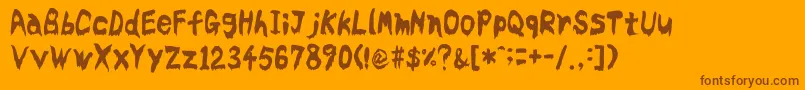 Bloodyslime Font – Brown Fonts on Orange Background