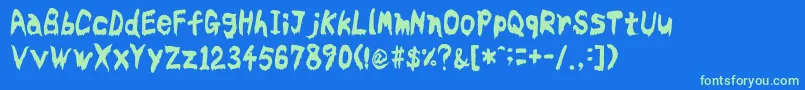 Bloodyslime Font – Green Fonts on Blue Background