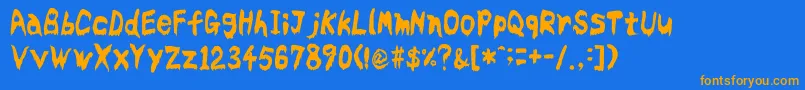 Bloodyslime Font – Orange Fonts on Blue Background