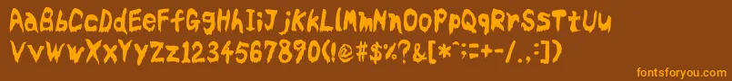 Bloodyslime Font – Orange Fonts on Brown Background