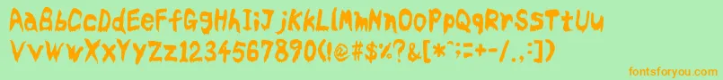 Bloodyslime Font – Orange Fonts on Green Background