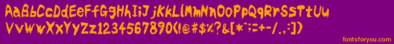 Bloodyslime Font – Orange Fonts on Purple Background