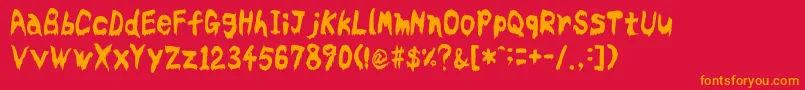 Bloodyslime Font – Orange Fonts on Red Background