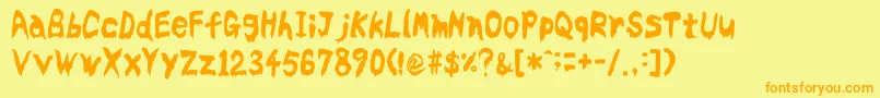 Bloodyslime Font – Orange Fonts on Yellow Background