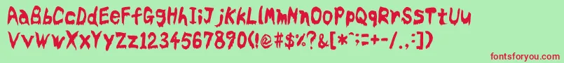 Bloodyslime Font – Red Fonts on Green Background