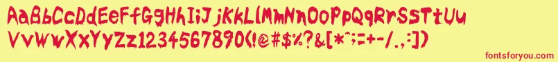 Bloodyslime Font – Red Fonts on Yellow Background