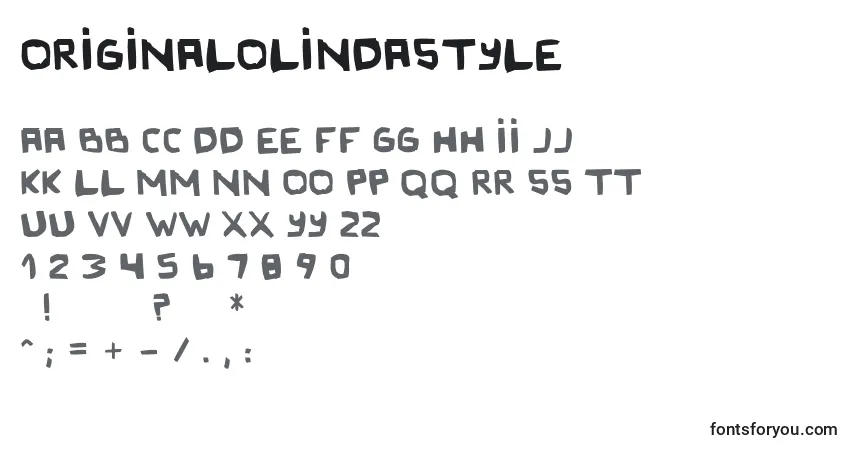Schriftart OriginalOlindaStyle – Alphabet, Zahlen, spezielle Symbole