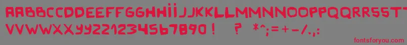 フォントOriginalOlindaStyle – 赤い文字の灰色の背景
