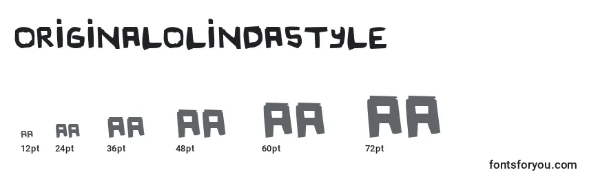 Размеры шрифта OriginalOlindaStyle