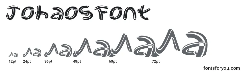JohaoSFont Font Sizes