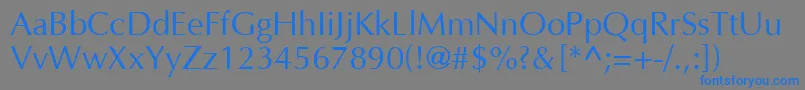 フォントOpulentRegular – 灰色の背景に青い文字
