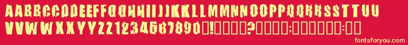 Firebomb Font – Yellow Fonts on Red Background