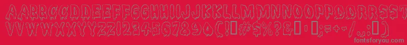 Meltdown Font – Gray Fonts on Red Background