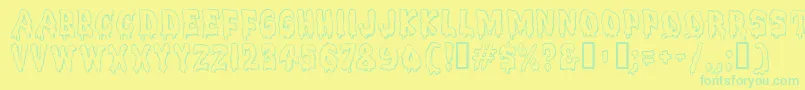 Meltdown Font – Green Fonts on Yellow Background