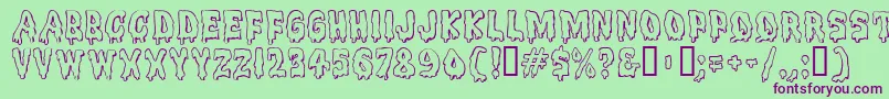 Meltdown Font – Purple Fonts on Green Background