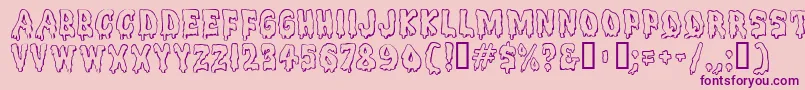 Meltdown Font – Purple Fonts on Pink Background