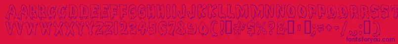 Meltdown Font – Purple Fonts on Red Background