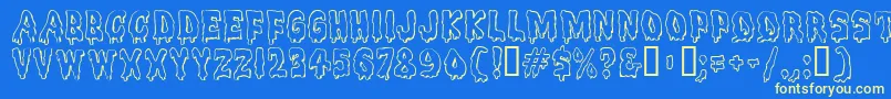 Meltdown Font – Yellow Fonts on Blue Background