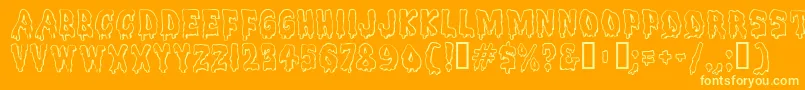 Meltdown Font – Yellow Fonts on Orange Background
