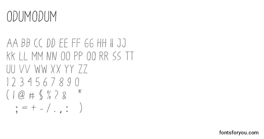 OdumOdum Font – alphabet, numbers, special characters