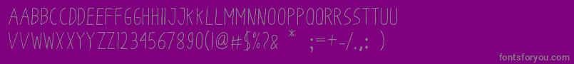 フォントOdumOdum – 紫の背景に灰色の文字