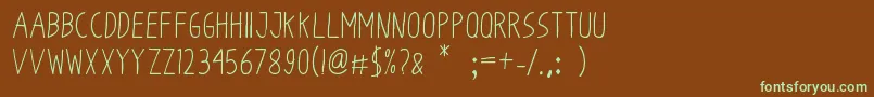 OdumOdum-fontti – vihreät fontit ruskealla taustalla