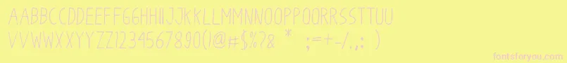 フォントOdumOdum – ピンクのフォント、黄色の背景