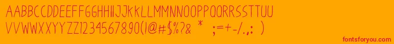 OdumOdum Font – Red Fonts on Orange Background
