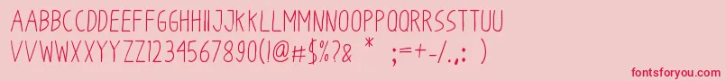 OdumOdum Font – Red Fonts on Pink Background