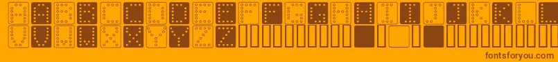 DominoSquare Font – Brown Fonts on Orange Background