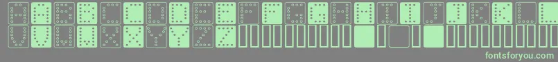 フォントDominoSquare – 灰色の背景に緑のフォント
