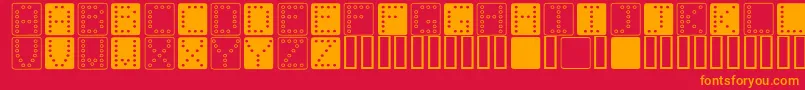 Шрифт DominoSquare – оранжевые шрифты на красном фоне