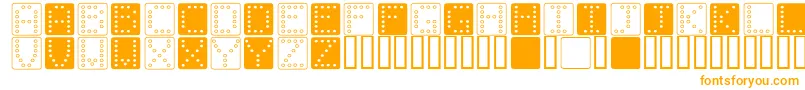 DominoSquare-fontti – oranssit fontit valkoisella taustalla