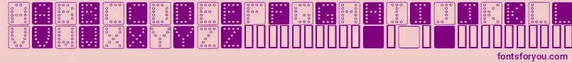 DominoSquare-Schriftart – Violette Schriften auf rosa Hintergrund