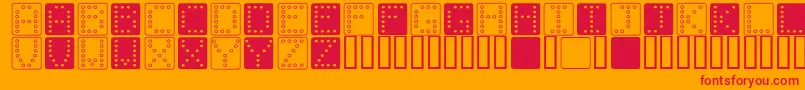 DominoSquare Font – Red Fonts on Orange Background