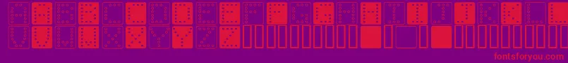 Fonte DominoSquare – fontes vermelhas em um fundo violeta