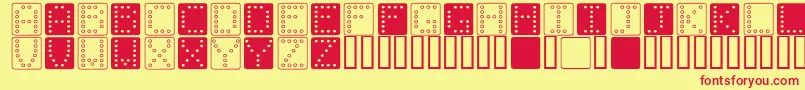 DominoSquare Font – Red Fonts on Yellow Background
