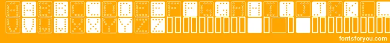 DominoSquare-fontti – valkoiset fontit oranssilla taustalla