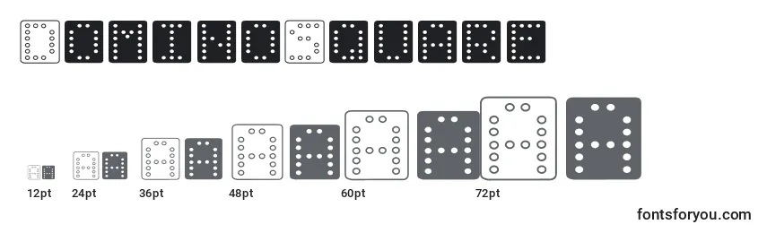 Размеры шрифта DominoSquare
