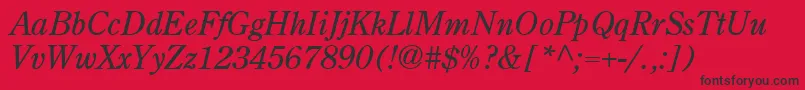 fuente Centuryoldstyle Italic – Fuentes Negras Sobre Fondo Rojo