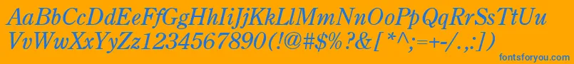 Centuryoldstyle Italic Font – Blue Fonts on Orange Background