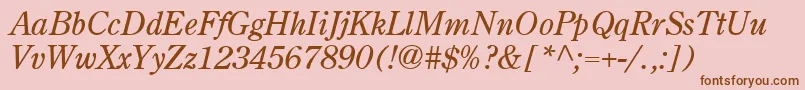 Centuryoldstyle Italic Font – Brown Fonts on Pink Background