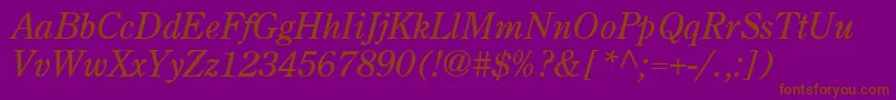Centuryoldstyle Italic Font – Brown Fonts on Purple Background