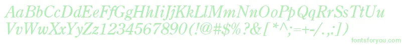 Centuryoldstyle Italic-Schriftart – Grüne Schriften auf weißem Hintergrund
