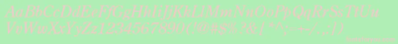 Centuryoldstyle Italic Font – Pink Fonts on Green Background