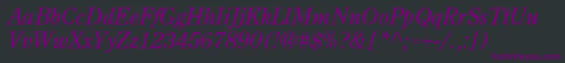 フォントCenturyoldstyle Italic – 黒い背景に紫のフォント