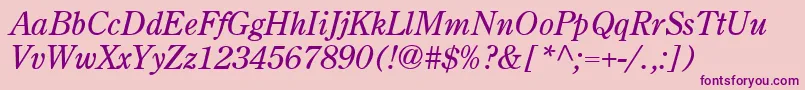 フォントCenturyoldstyle Italic – ピンクの背景に紫のフォント