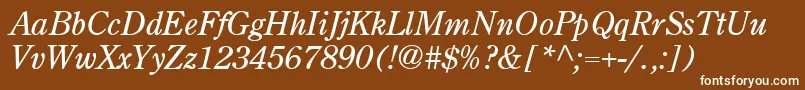 フォントCenturyoldstyle Italic – 茶色の背景に白い文字