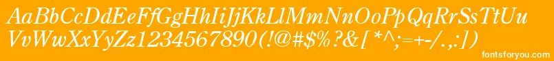 Шрифт Centuryoldstyle Italic – белые шрифты на оранжевом фоне