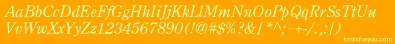 フォントCenturyoldstyle Italic – オレンジの背景に黄色の文字